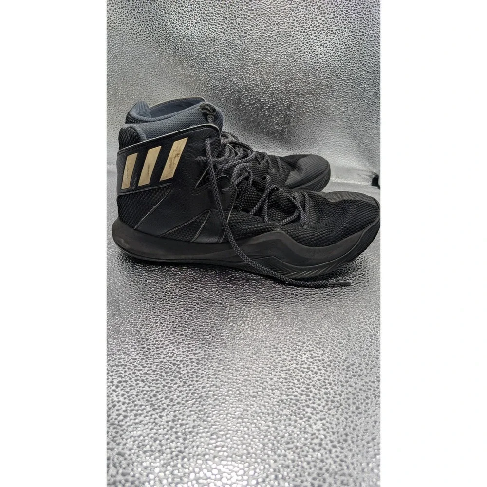 Adidas Dual Threat‎ 2017 Basketball Shoes Mens 12 Black Silver AQ7757 High Top